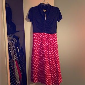 Lindy Bop red polka dot dress
